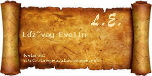 Lévay Evelin névjegykártya