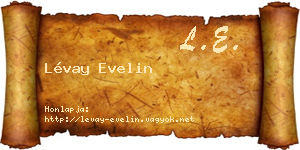 Lévay Evelin névjegykártya